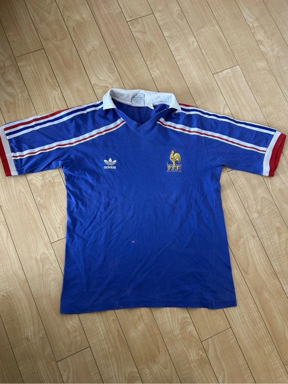 France adidas Royal Blue FFF Crest Soccer World Cup 1986 Authentic